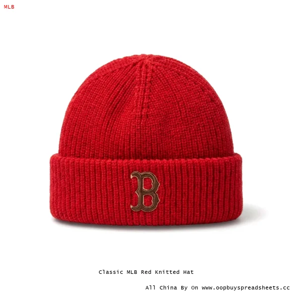 Classic MLB Red Knitted Hat