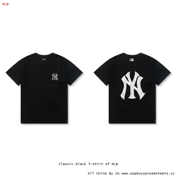 Classic black T-shirt of MLB