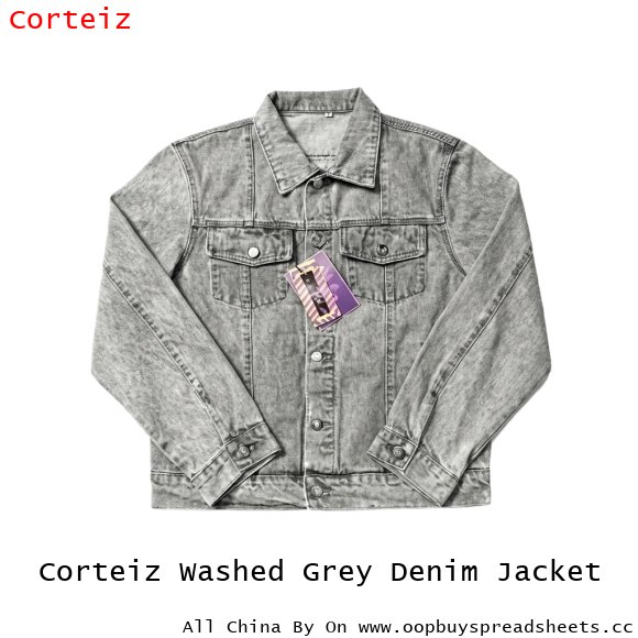 Corteiz Washed Grey Denim Jacket