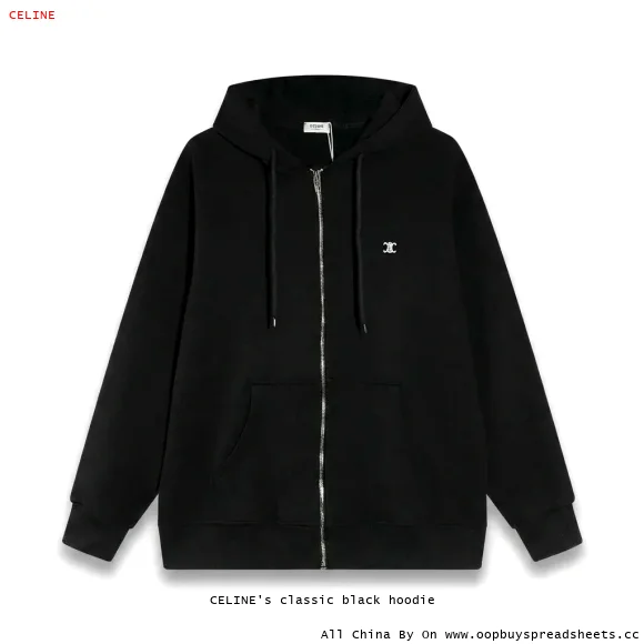 CELINE's classic black hoodie