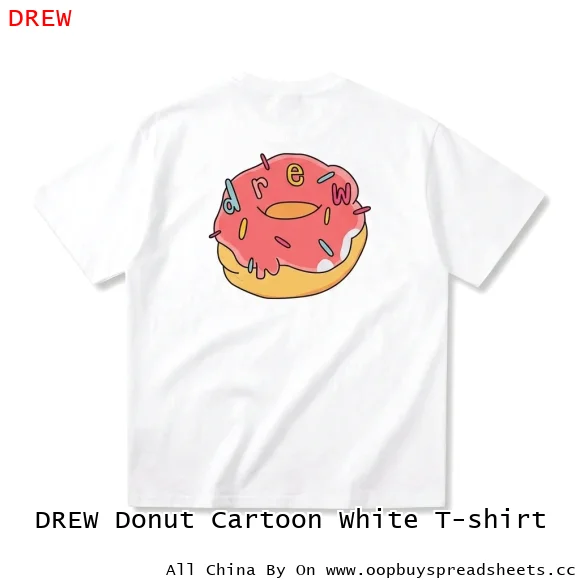 DREW Donut Cartoon White T-shirt