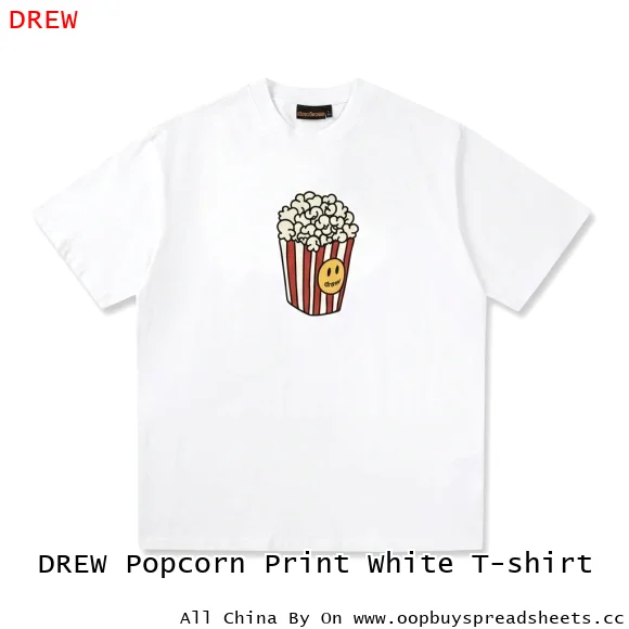DREW Popcorn Print White T-shirt