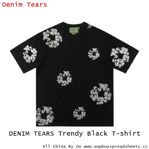DENIM TEARS Trendy Black T-shirt
