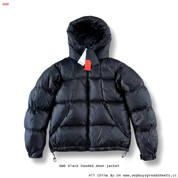 GWD black hooded down jacket