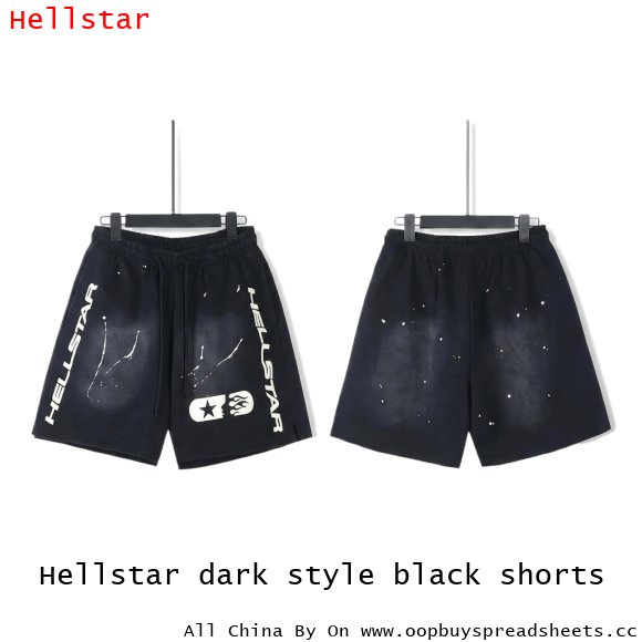 Hellstar dark style black shorts