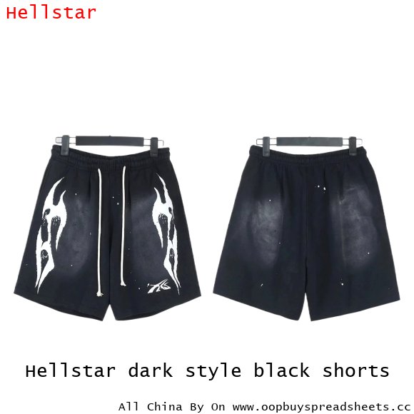 Hellstar dark style black shorts