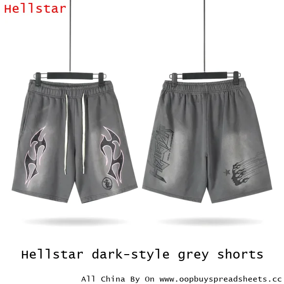 Hellstar dark-style grey shorts