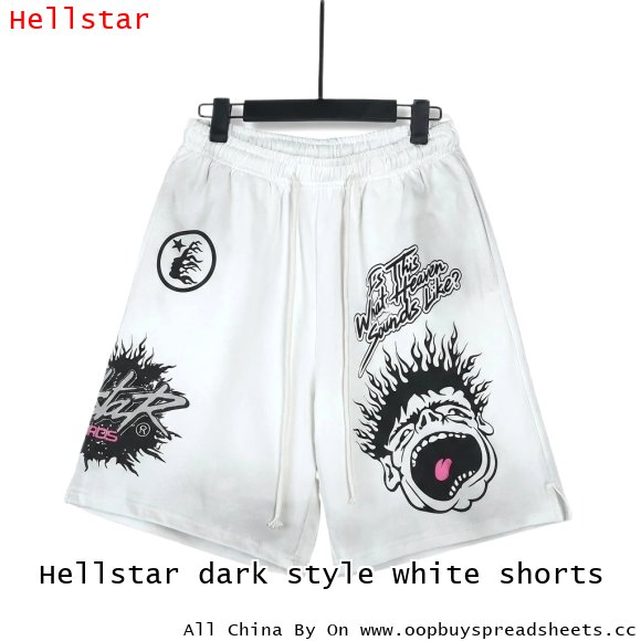 Hellstar dark style white shorts
