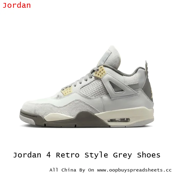 Jordan 4 Retro Style Grey Shoes