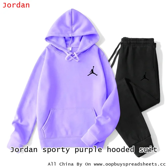 Jordan sporty purple hooded suit