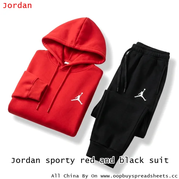 Jordan sporty red and black suit