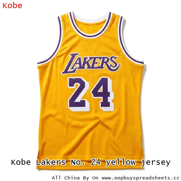 Kobe Lakers No. 24 yellow jersey