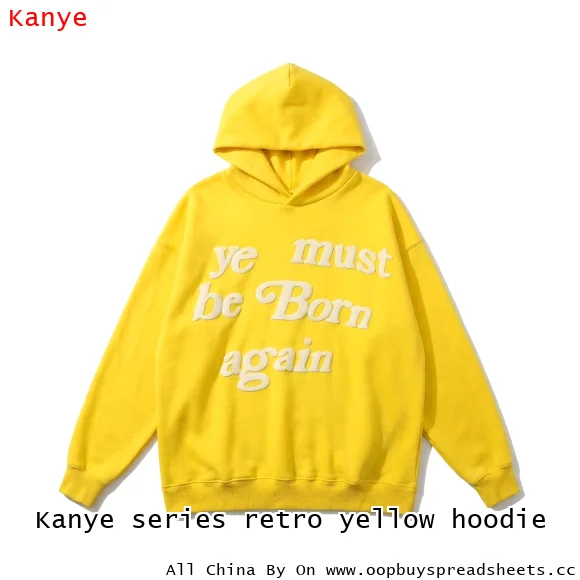 Kanye series retro yellow hoodie