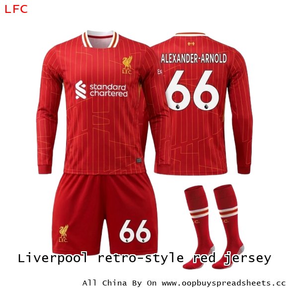 Liverpool retro-style red jersey