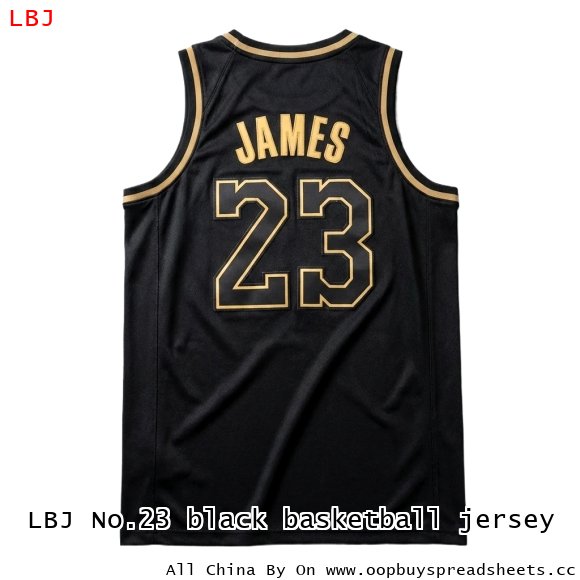 LBJ No.23 black basketball jersey