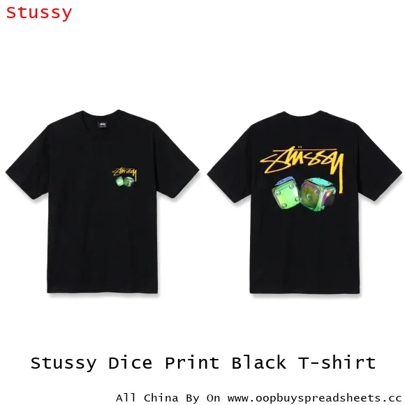 Stussy Dice Print Black T-shirt