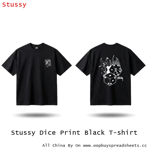 Stussy Dice Print Black T-shirt