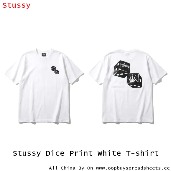 Stussy Dice Print White T-shirt