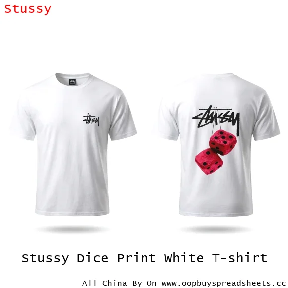 Stussy Dice Print White T-shirt