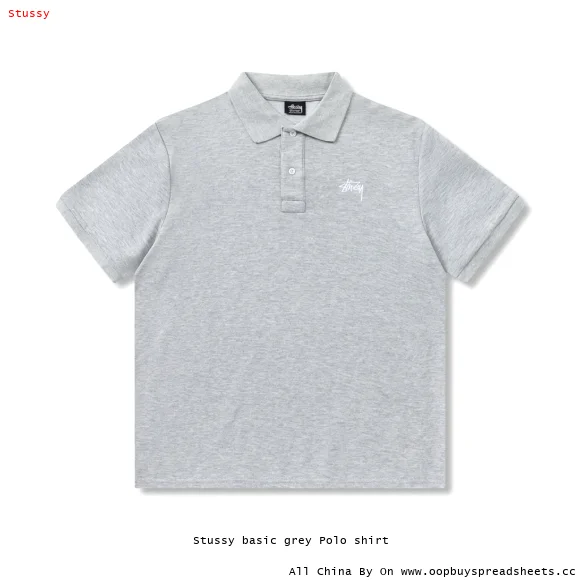 Stussy basic grey Polo shirt