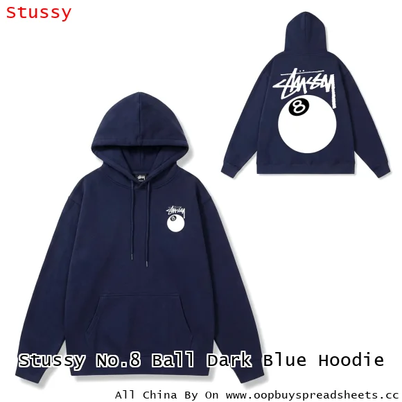 Stussy No.8 Ball Dark Blue Hoodie