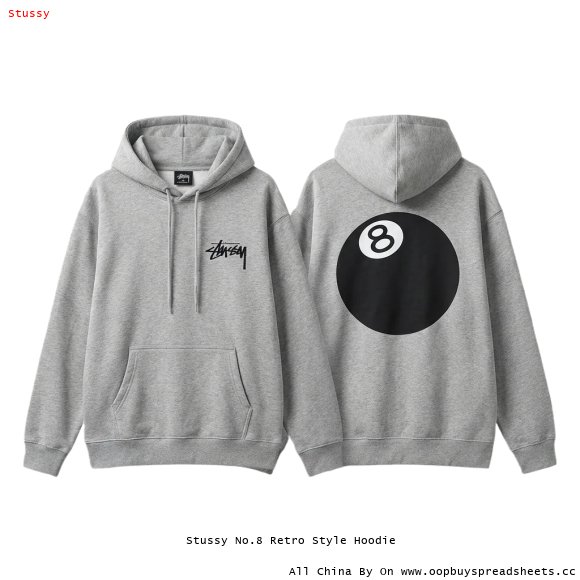Stussy No.8 Retro Style Hoodie