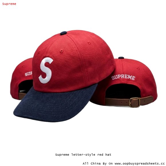 Supreme letter-style red hat