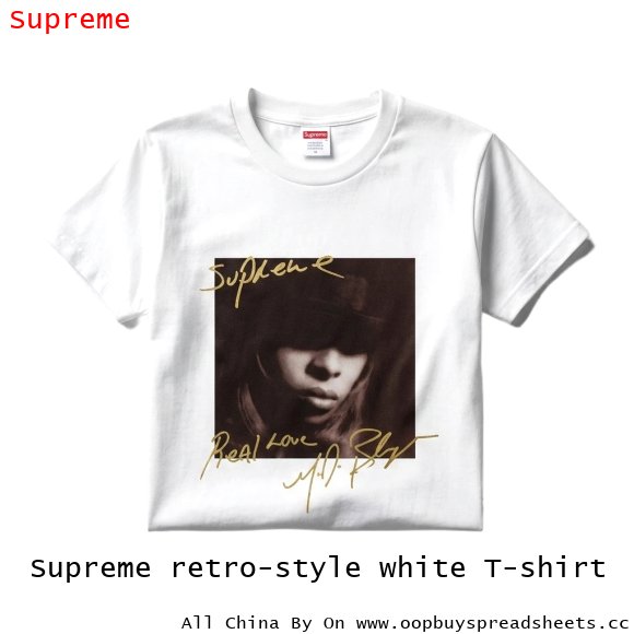 Supreme retro-style white T-shirt