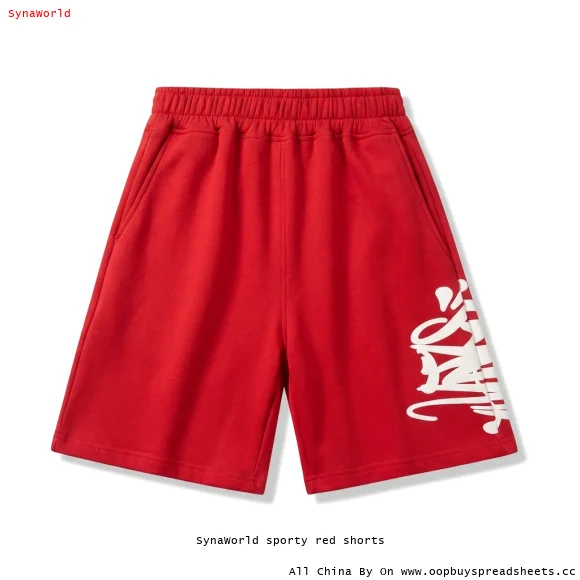 SynaWorld sporty red shorts