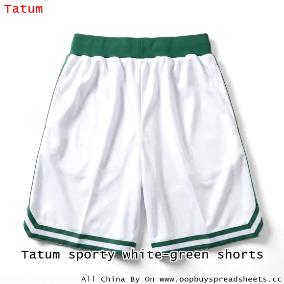 Tatum sporty white-green shorts