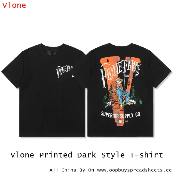 Vlone Printed Dark Style T-shirt