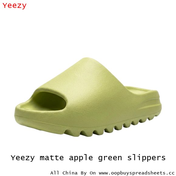 Yeezy matte apple green slippers