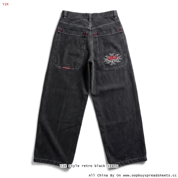 Y2K style retro black jeans