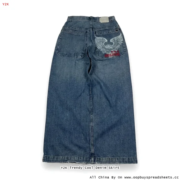 Y2K Trendy Cool Denim Skirt