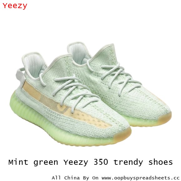 Mint green Yeezy 350 trendy shoes