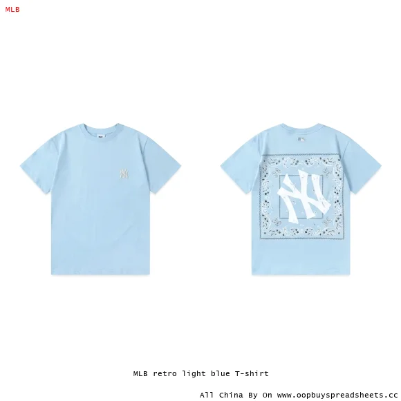 MLB retro light blue T-shirt