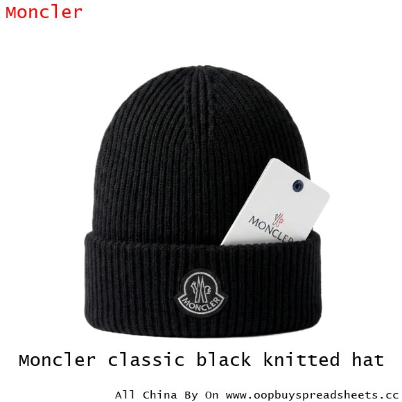 Moncler classic black knitted hat
