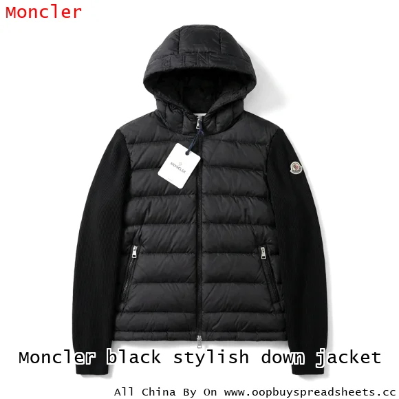 Moncler black stylish down jacket