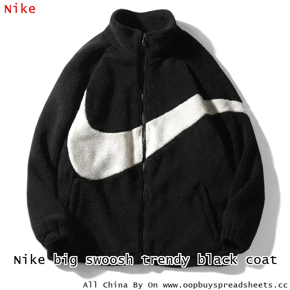 Nike big swoosh trendy black coat