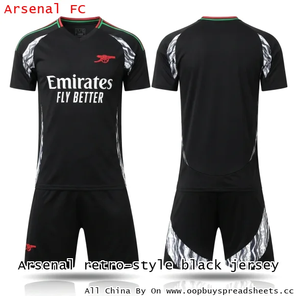 Arsenal retro-style black jersey