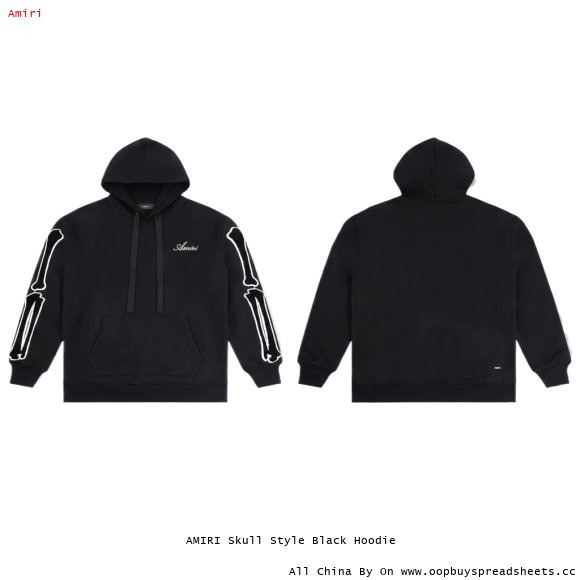 AMIRI Skull Style Black Hoodie