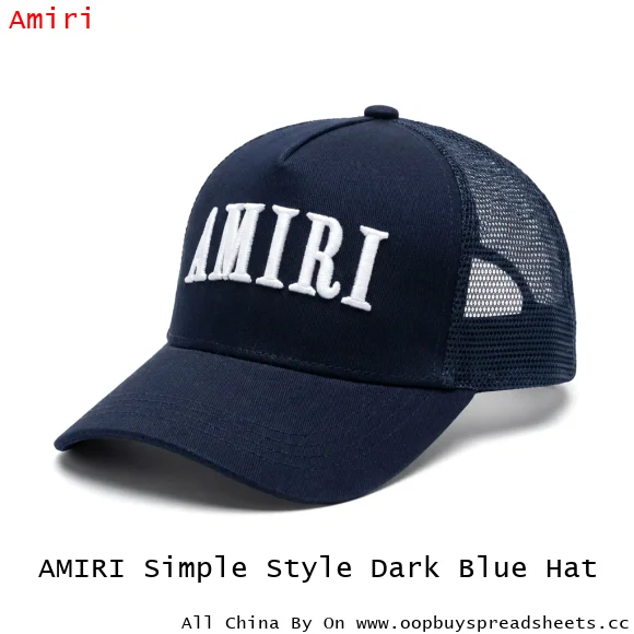 AMIRI Simple Style Dark Blue Hat