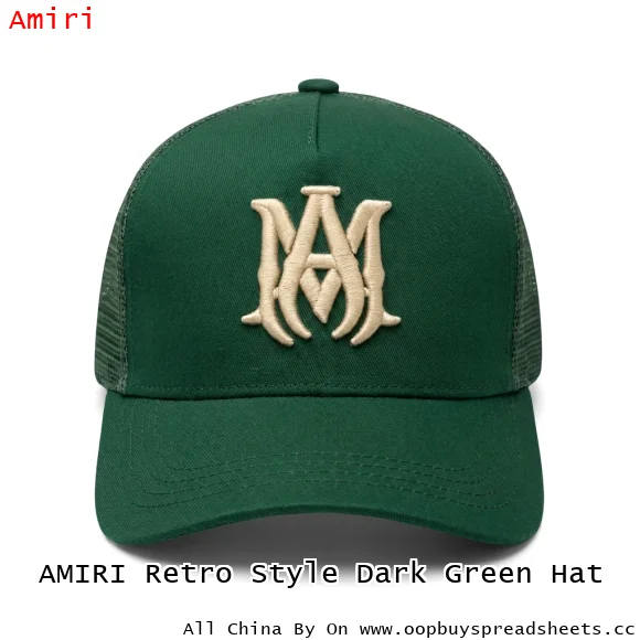 AMIRI Retro Style Dark Green Hat