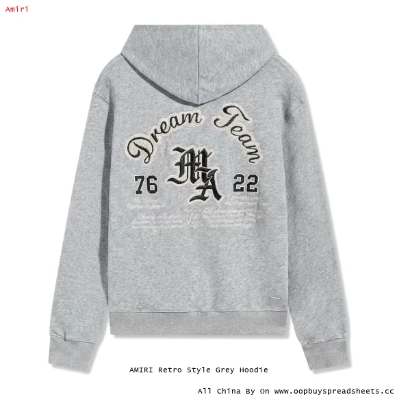 AMIRI Retro Style Grey Hoodie