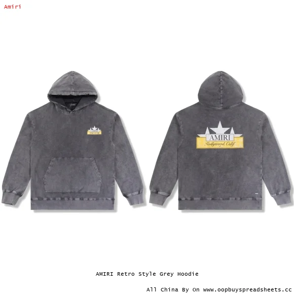 AMIRI Retro Style Grey Hoodie