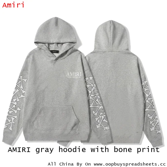 AMIRI gray hoodie with bone print