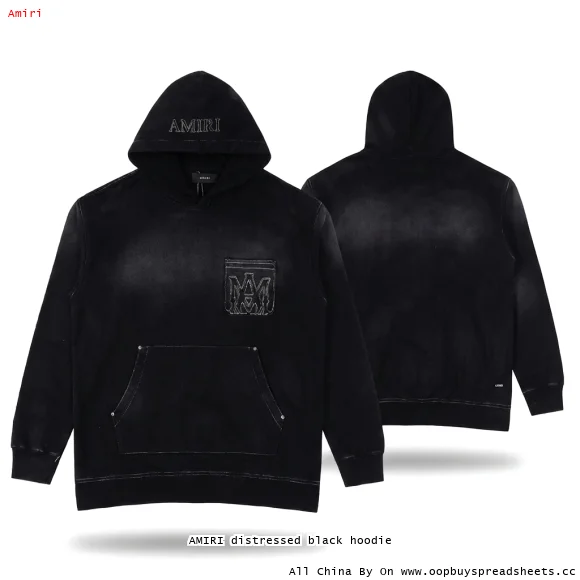 AMIRI distressed black hoodie