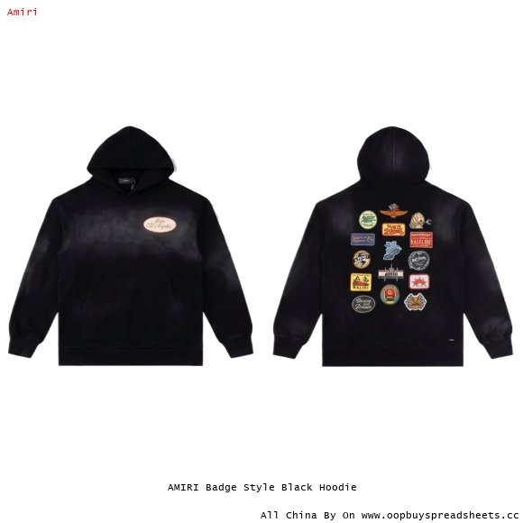 AMIRI Badge Style Black Hoodie