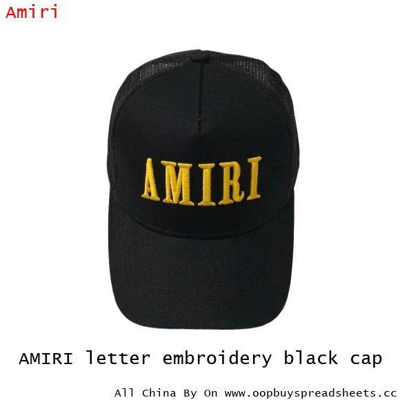 AMIRI letter embroidery black cap
