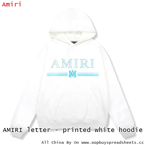 AMIRI letter - printed white hoodie